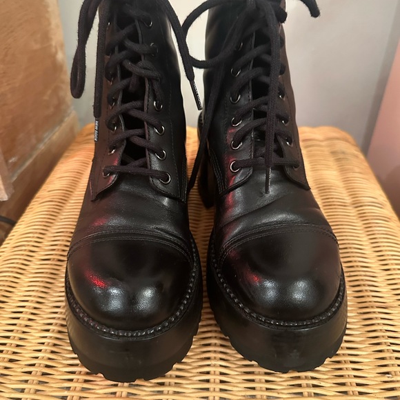 Premiata Shoes - Premiata Black Leather Combat Boots